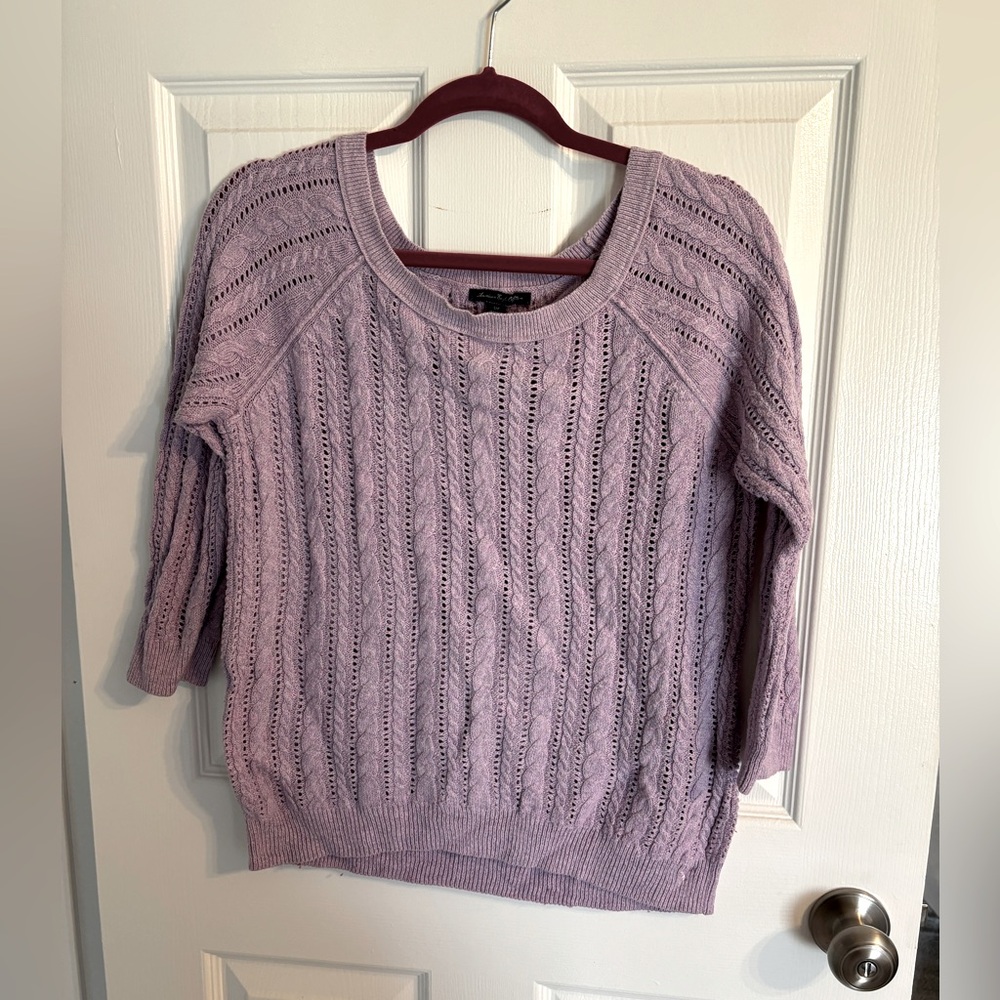 American Eagle Purple Knit Sweater